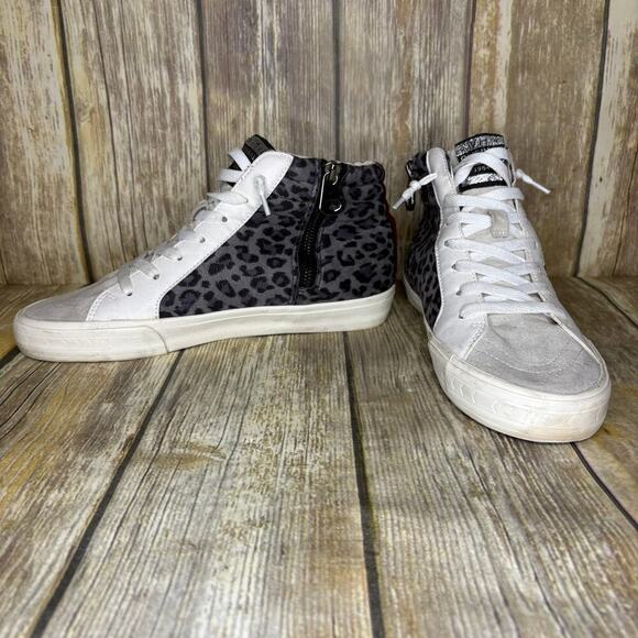 Vintage Havana Daniella Grey Cheetah High Tops Womens Sz 10 - Picture 1 of 9